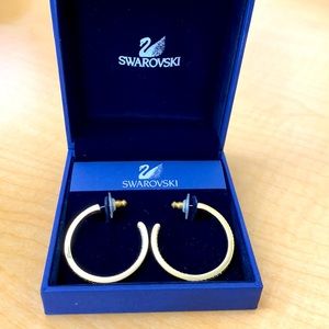 Sworvski gold hoop earrings